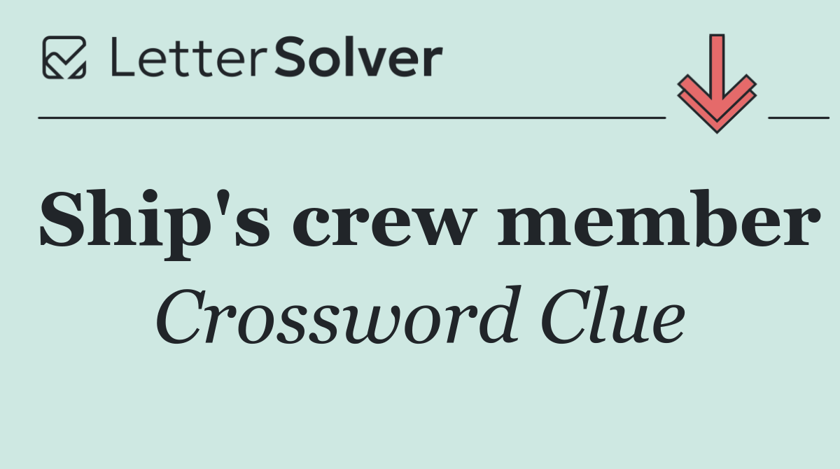 Ship's crew member