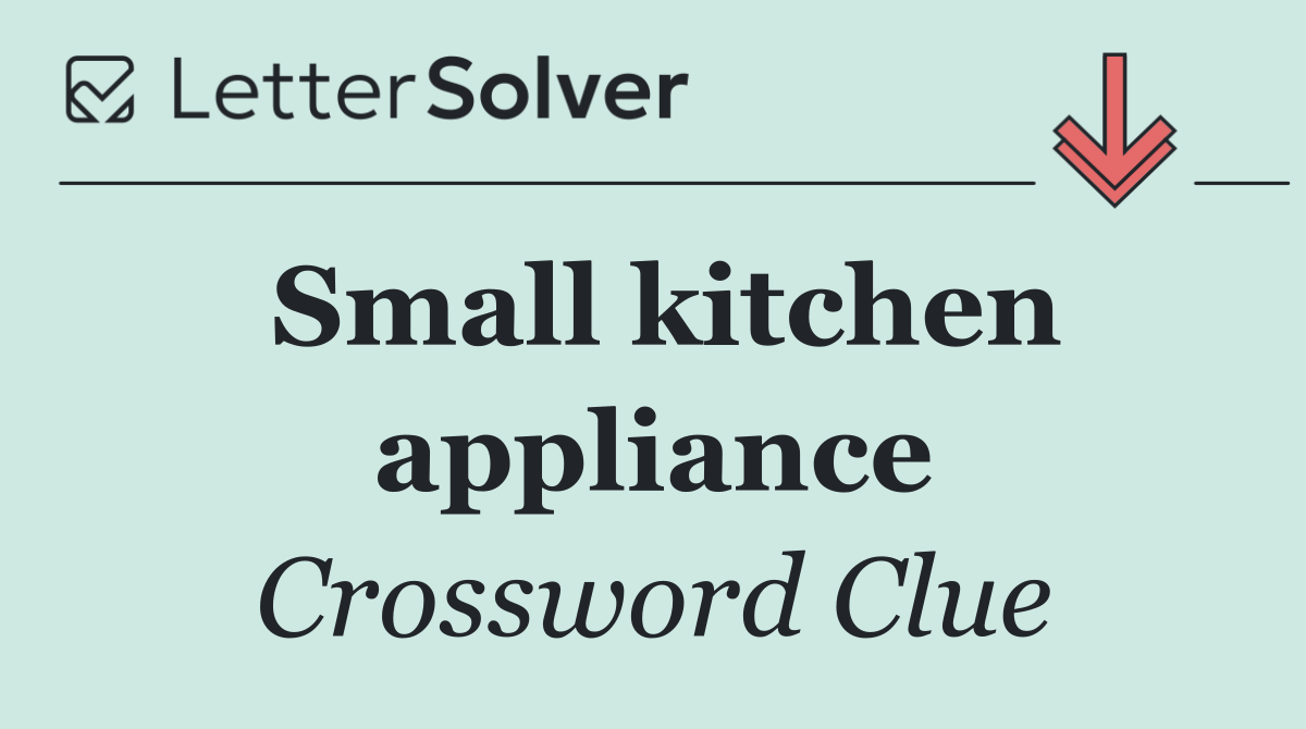 Small kitchen appliance