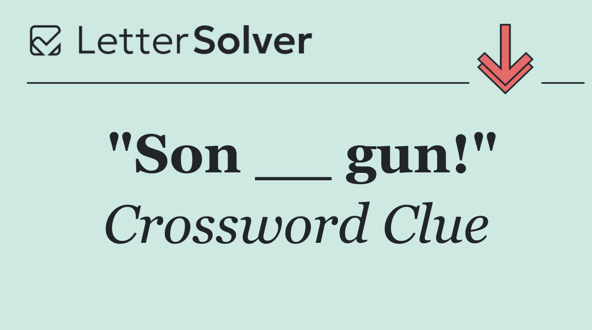 "Son __ gun!"