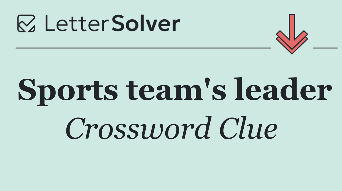 Sports team's leader