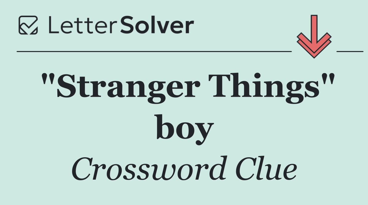 "Stranger Things" boy