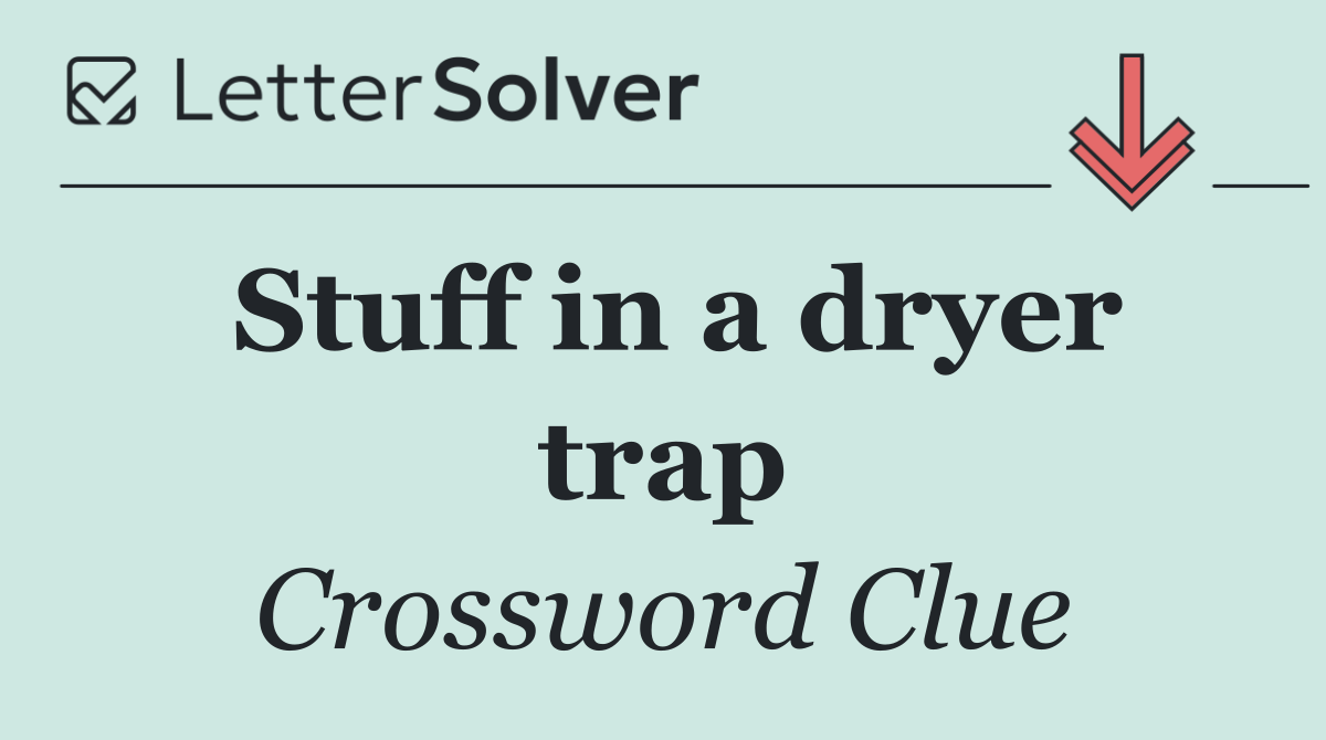 Stuff in a dryer trap