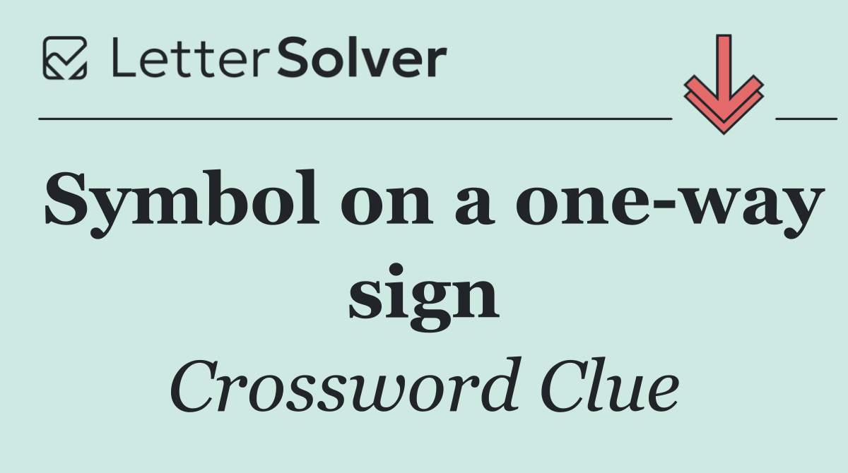 Symbol on a one way sign