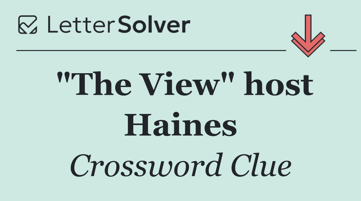 "The View" host Haines