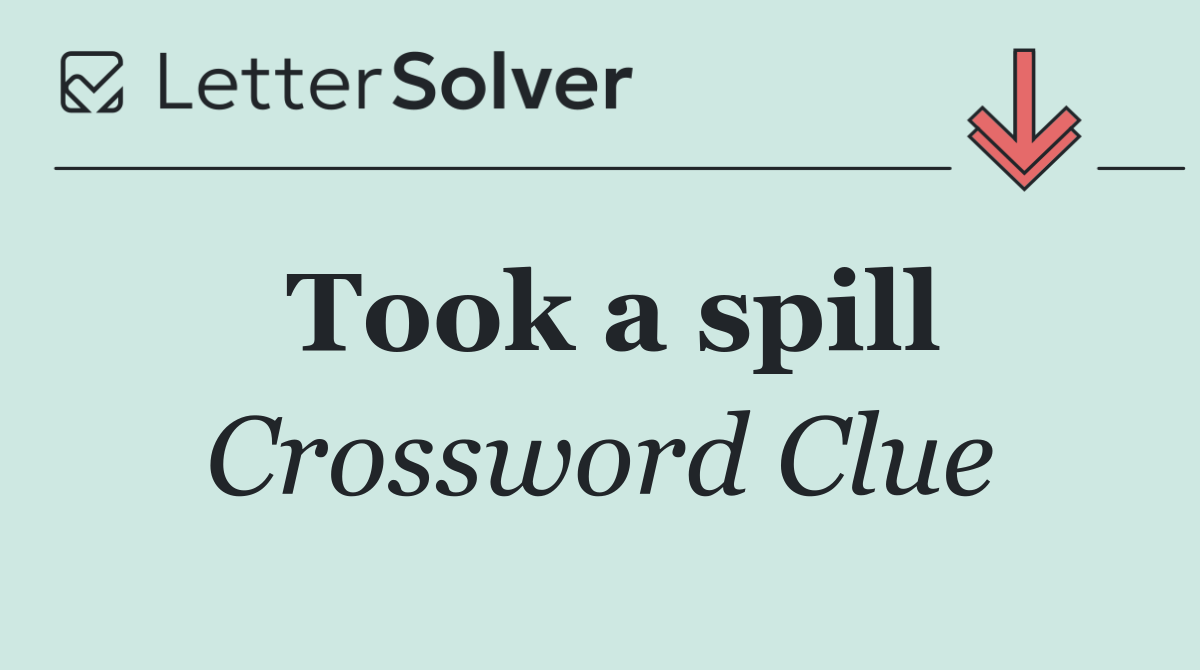 Took a spill