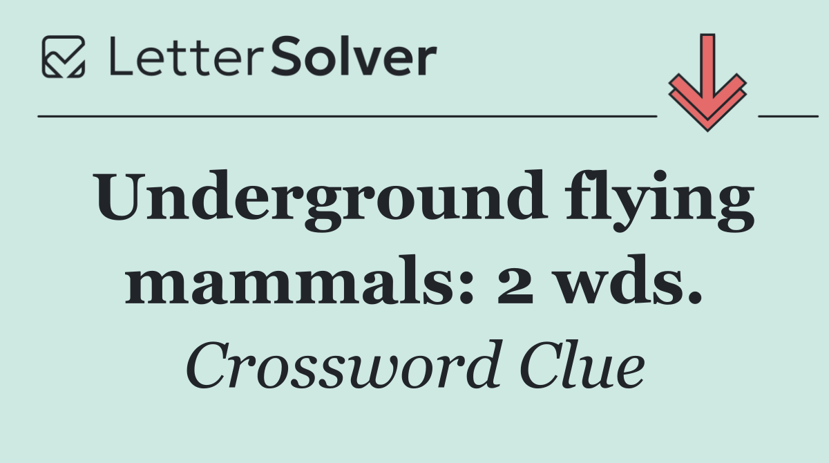 Underground flying mammals: 2 wds.