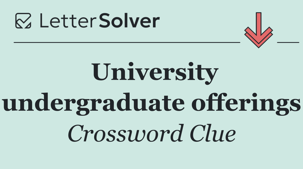 University undergraduate offerings