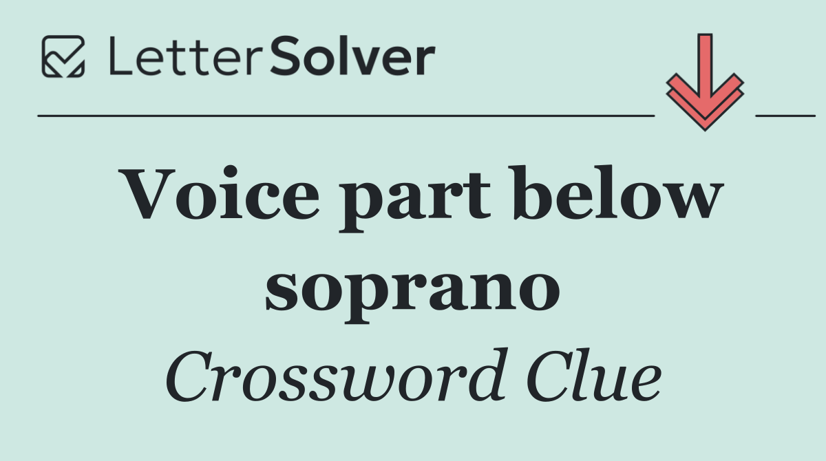 Voice part below soprano
