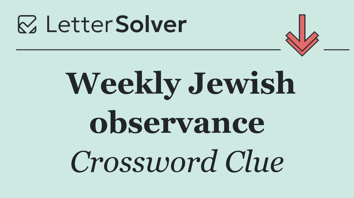 Weekly Jewish observance