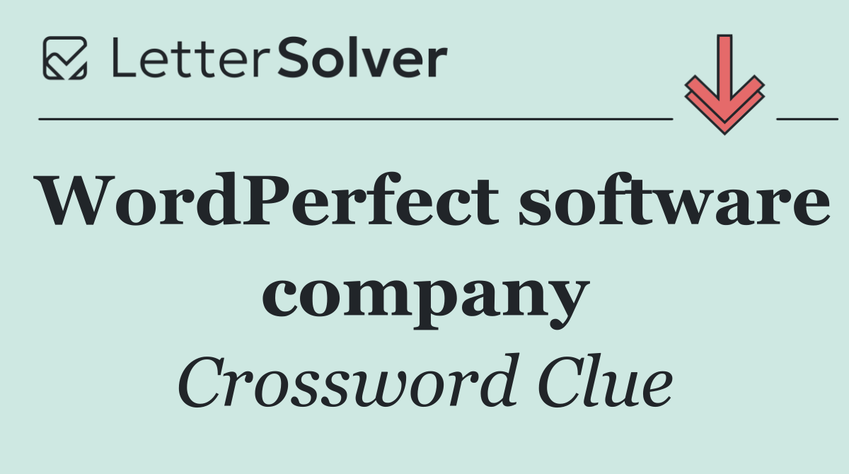 WordPerfect software company