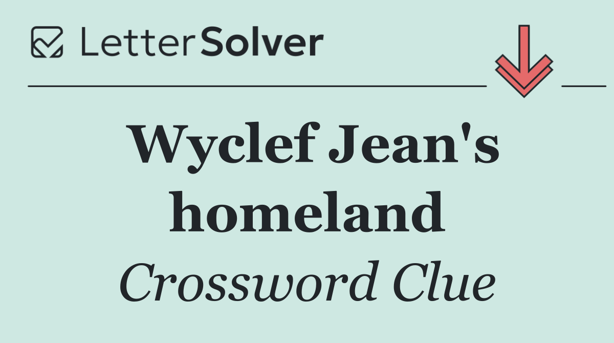 Wyclef Jean's homeland