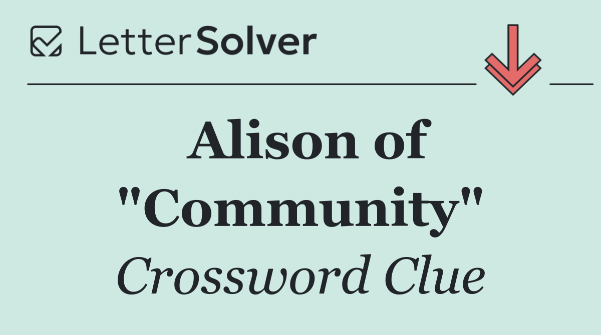 Alison of "Community"