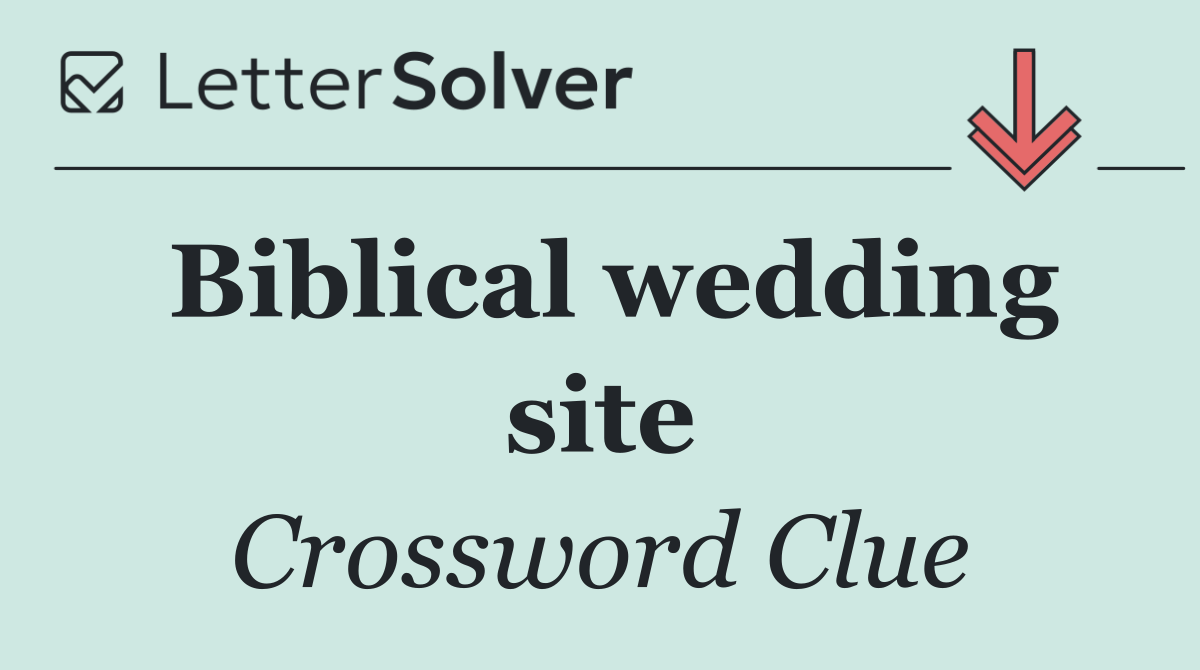 Biblical wedding site