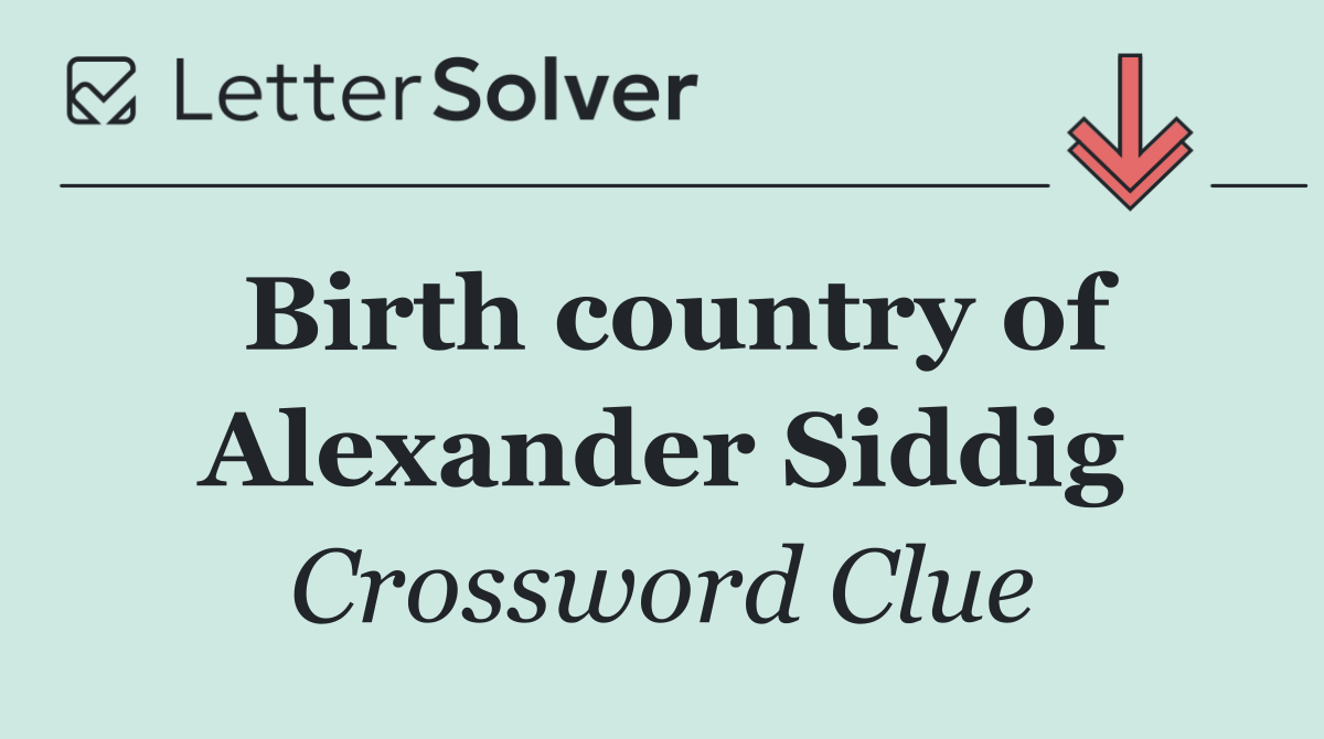 Birth country of Alexander Siddig