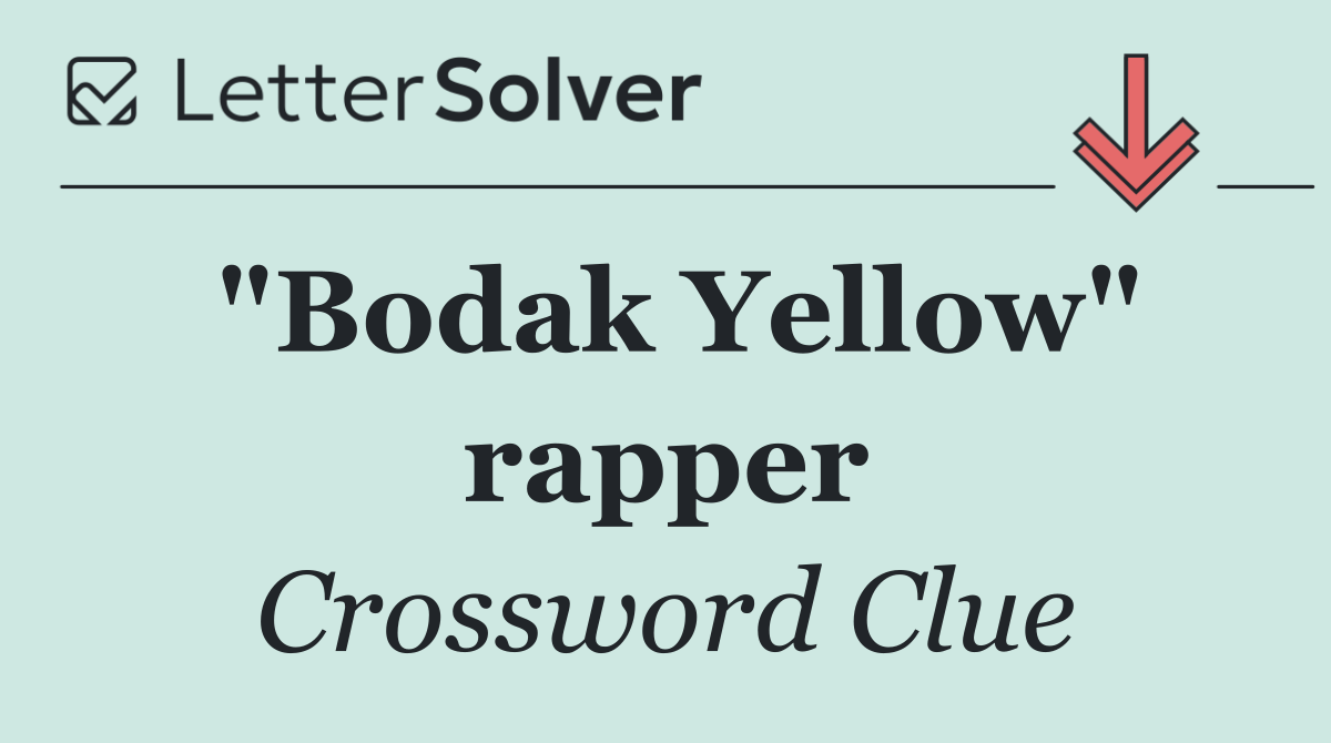 "Bodak Yellow" rapper