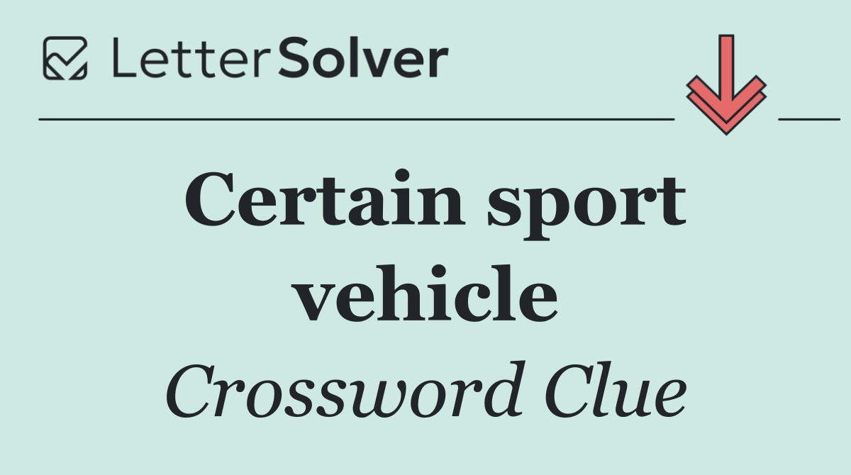 Certain sport vehicle