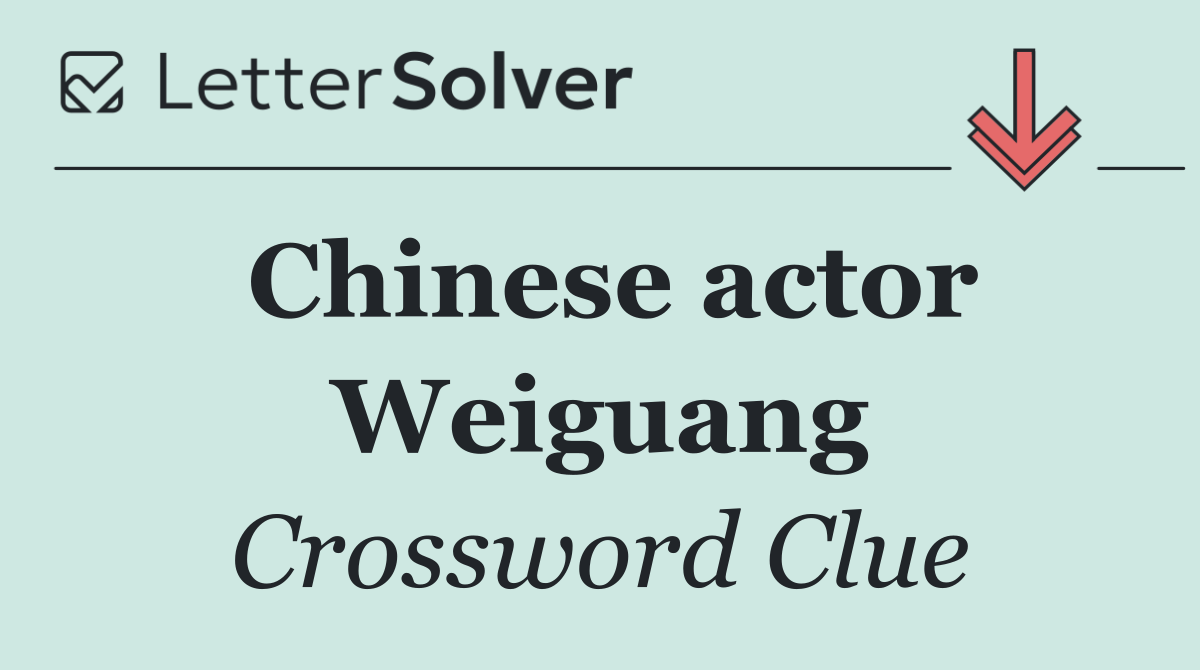 Chinese actor Weiguang