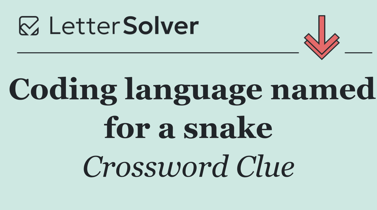 Coding language named for a snake