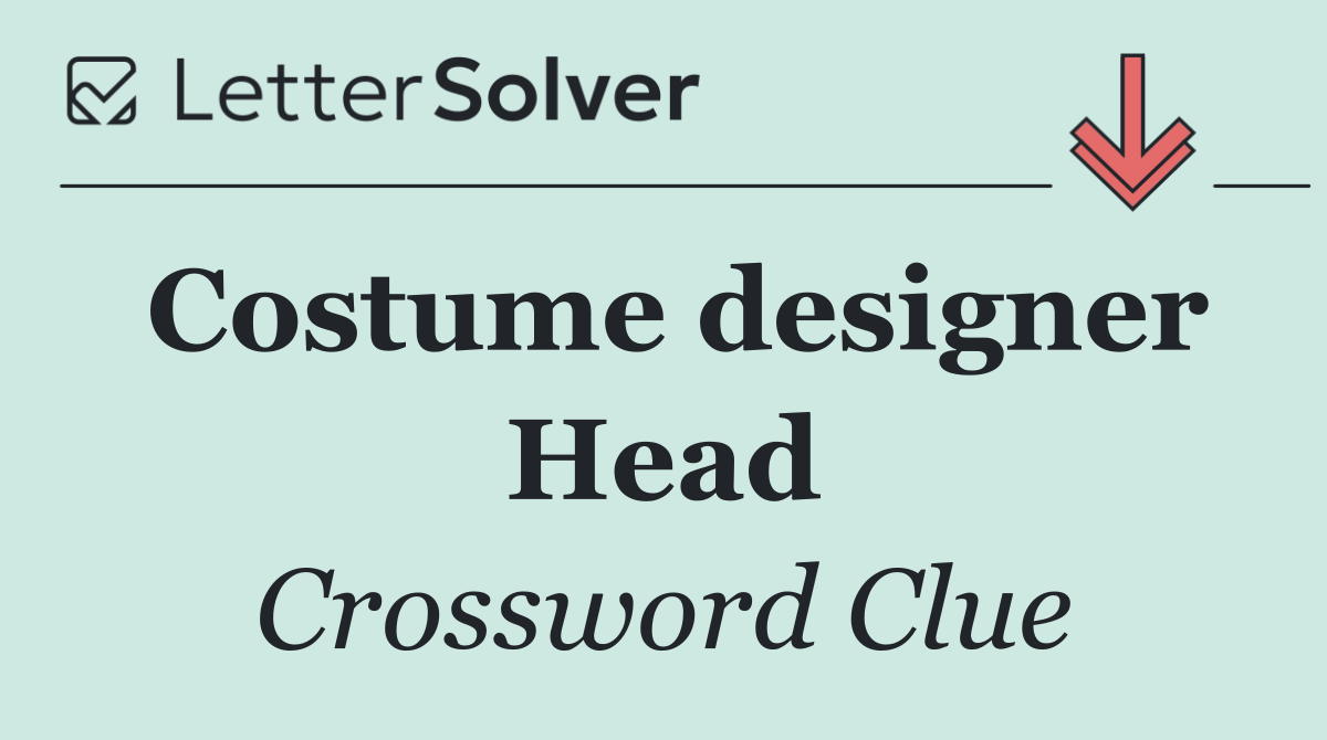 Costume designer Head