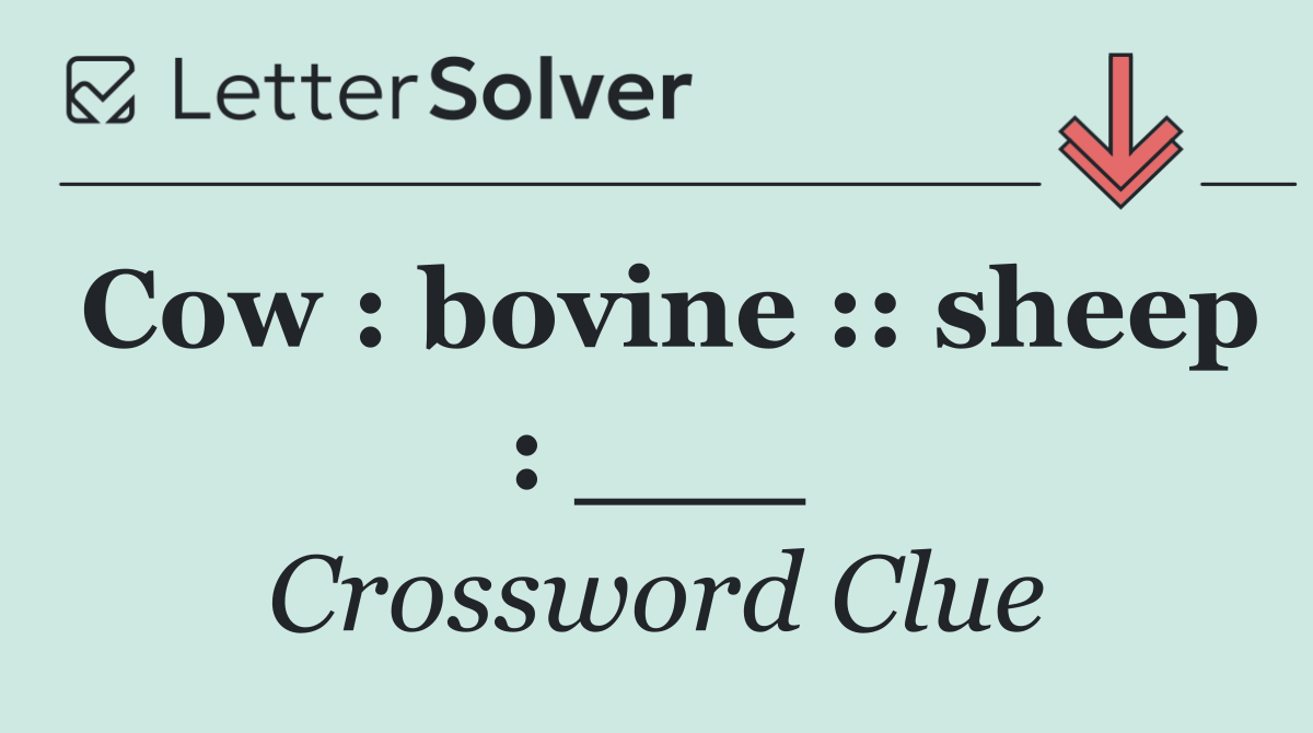 Cow : bovine :: sheep : ___