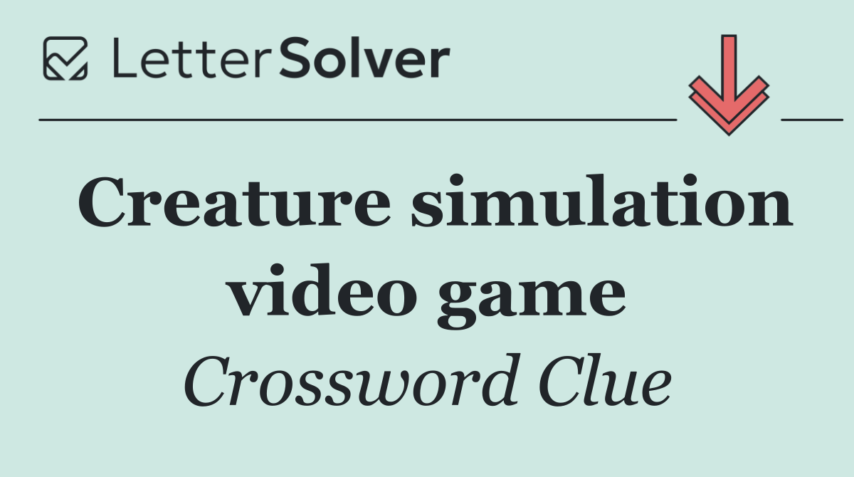 Creature simulation video game