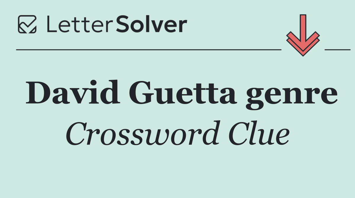 David Guetta genre