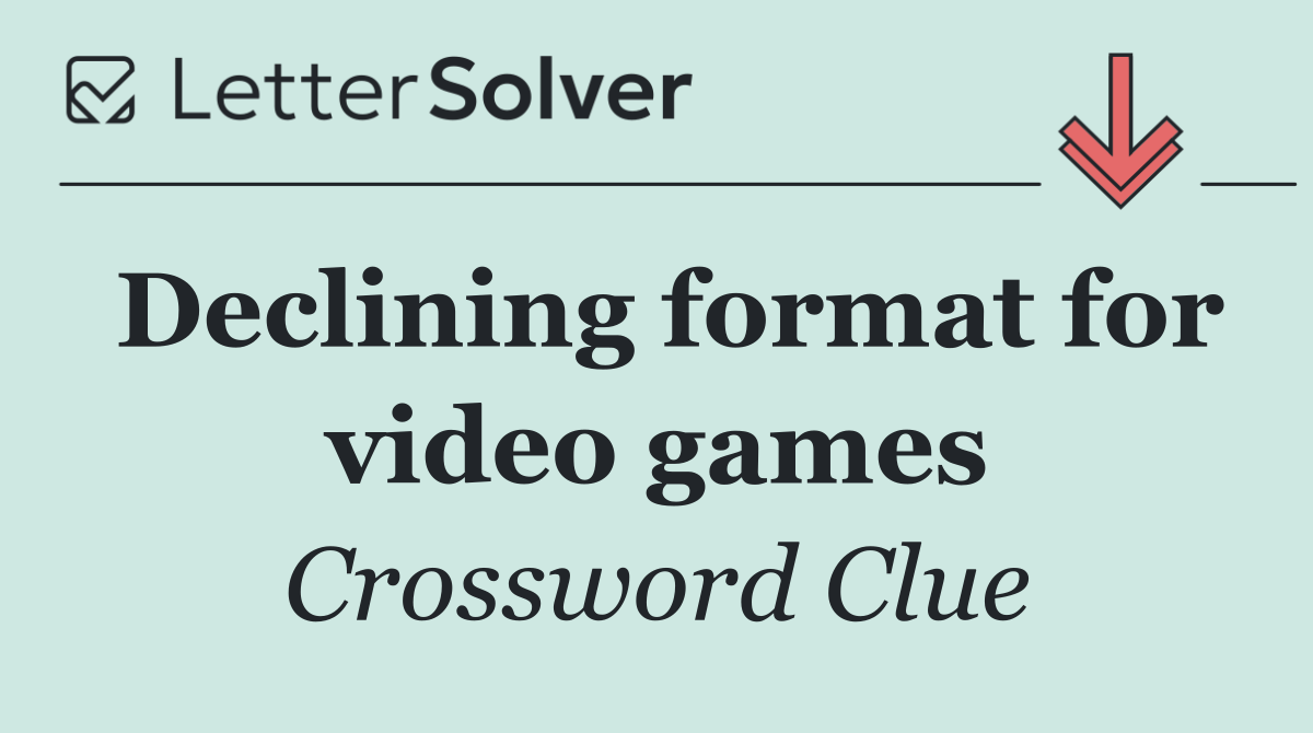 Declining format for video games