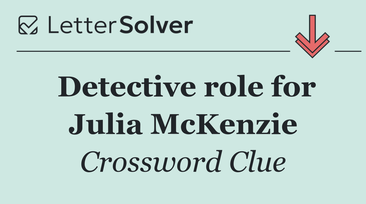 Detective role for Julia McKenzie