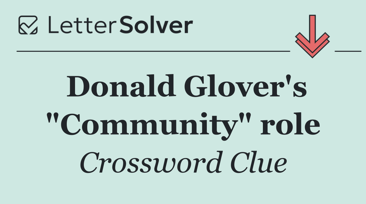 Donald Glover's "Community" role