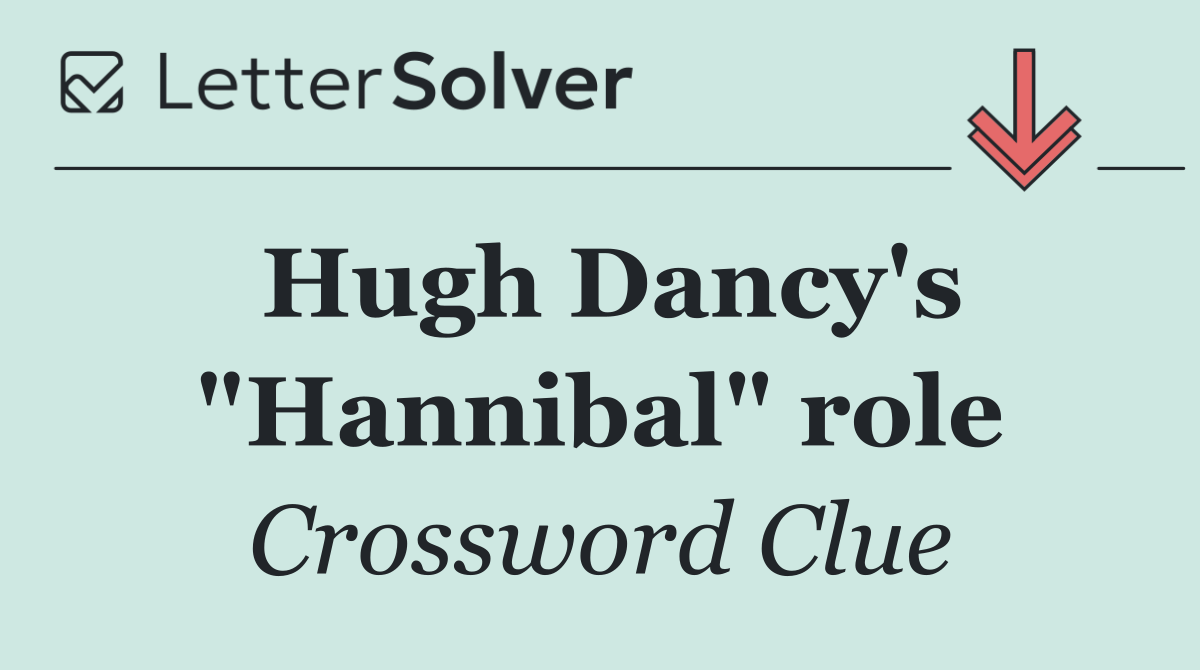 Hugh Dancy's "Hannibal" role