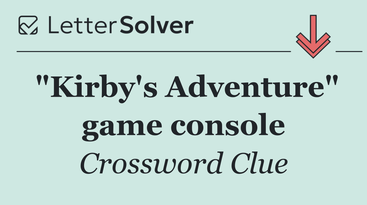 "Kirby's Adventure" game console