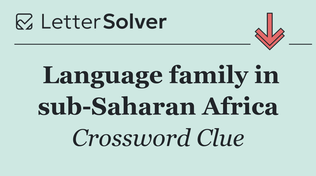 Language family in sub Saharan Africa