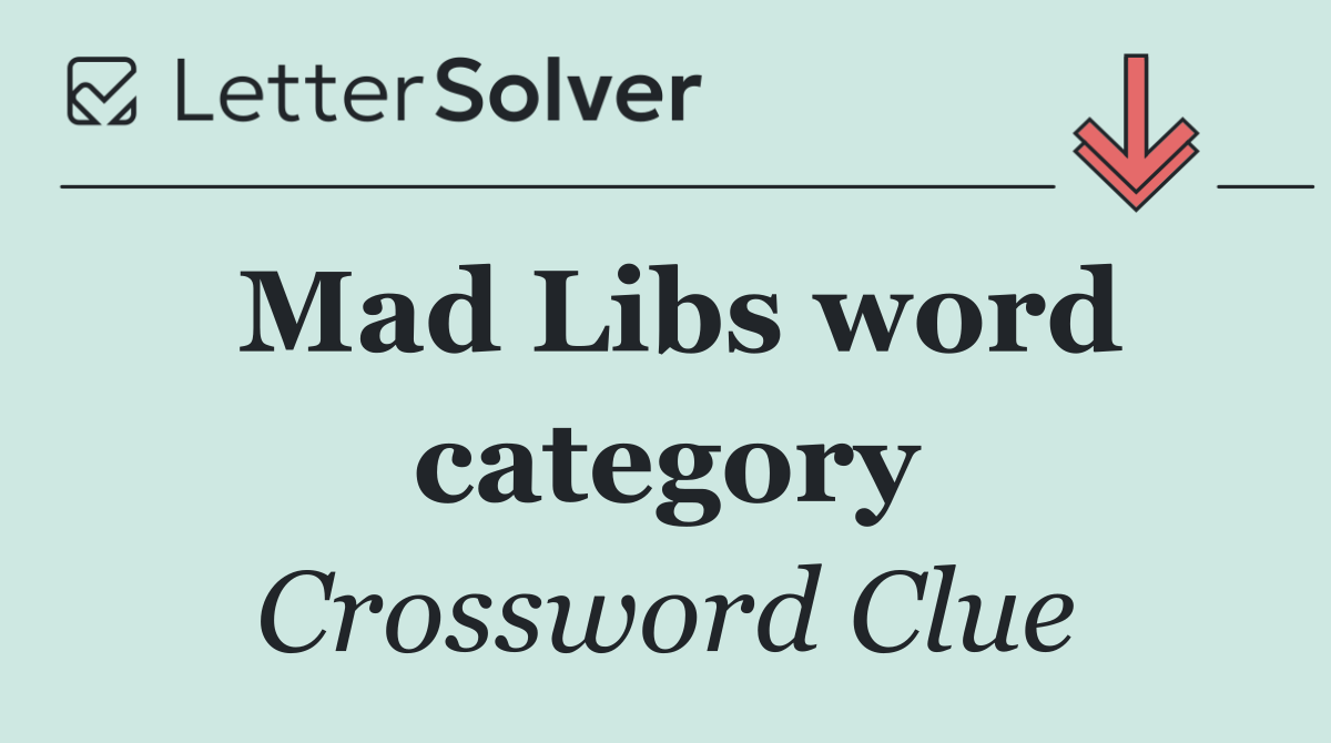 Mad Libs word category