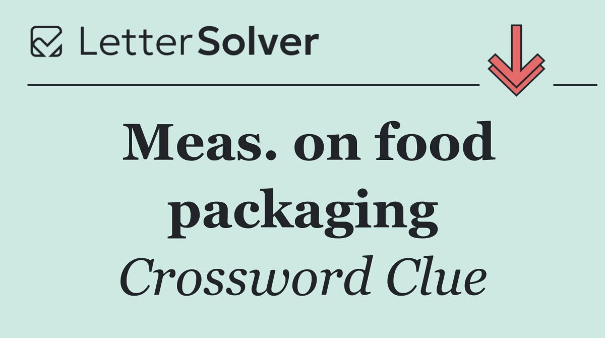 Meas. on food packaging