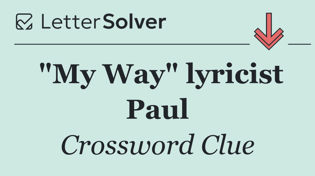 "My Way" lyricist Paul