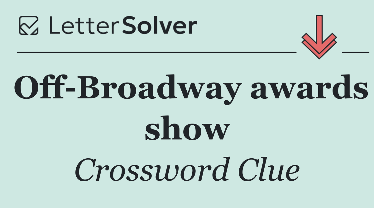 Off Broadway awards show