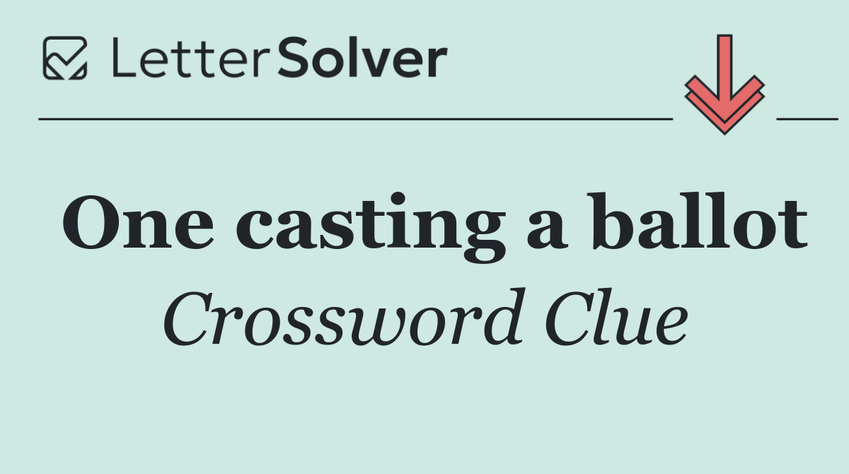 One casting a ballot