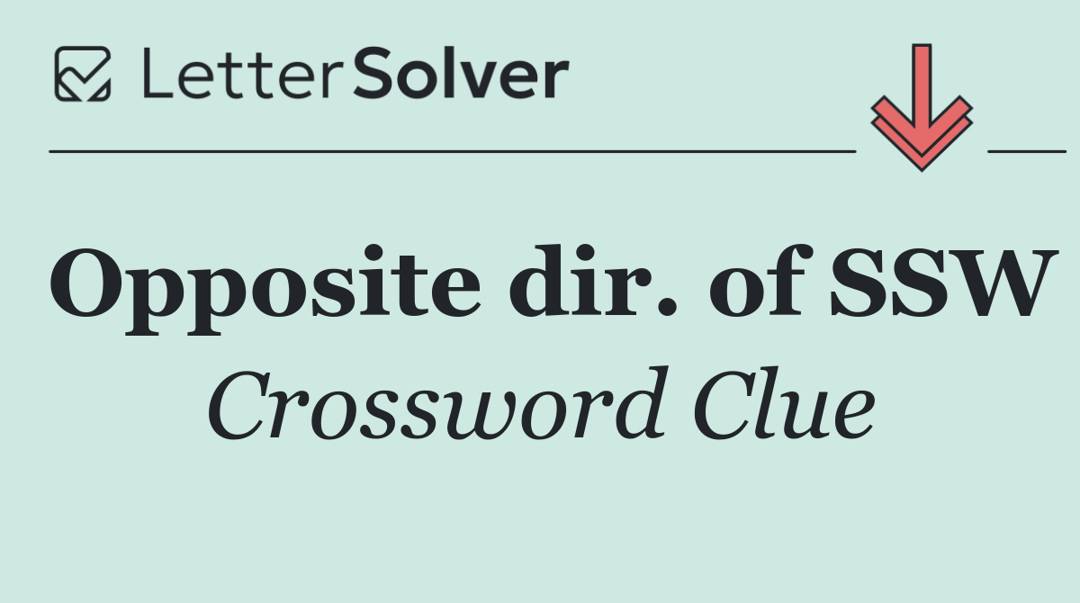 Opposite dir. of SSW