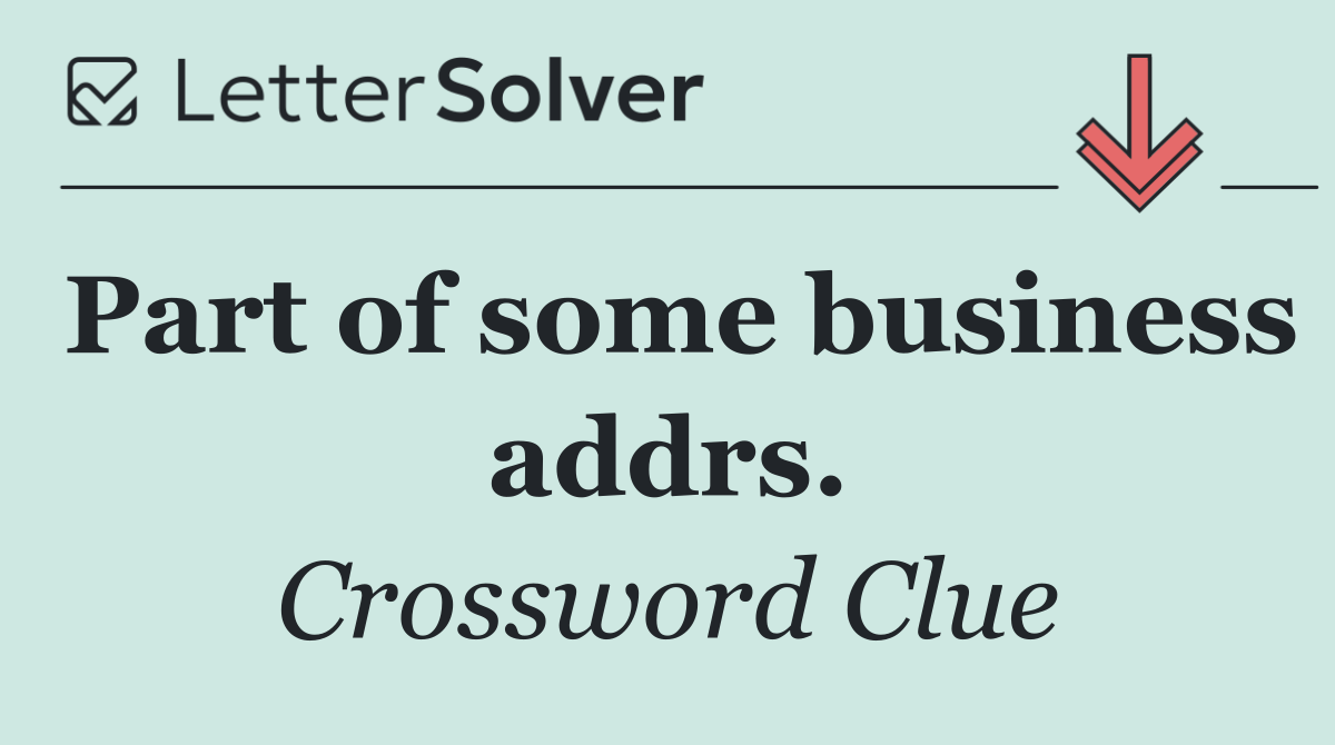 Part of some business addrs.