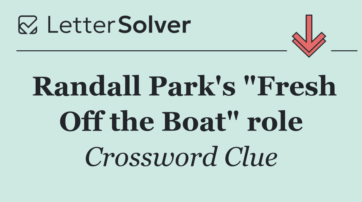 Randall Park's "Fresh Off the Boat" role