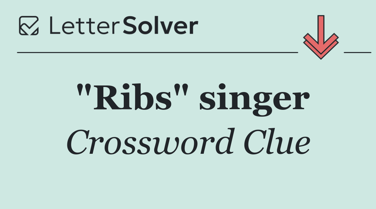 "Ribs" singer