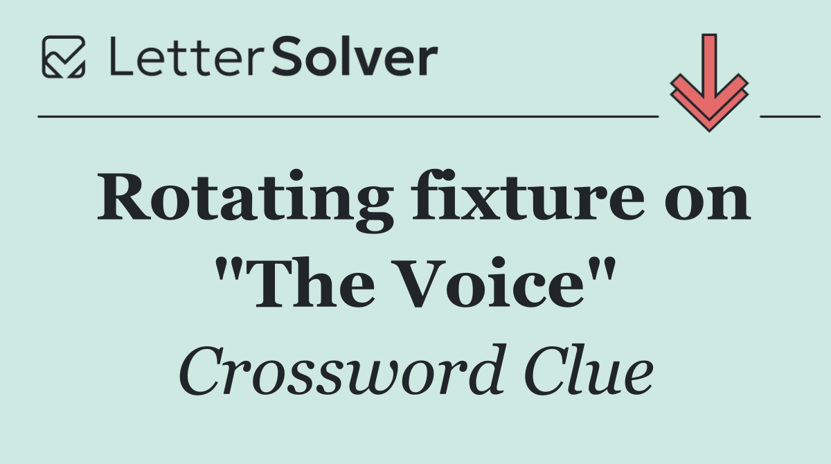 Rotating fixture on "The Voice"