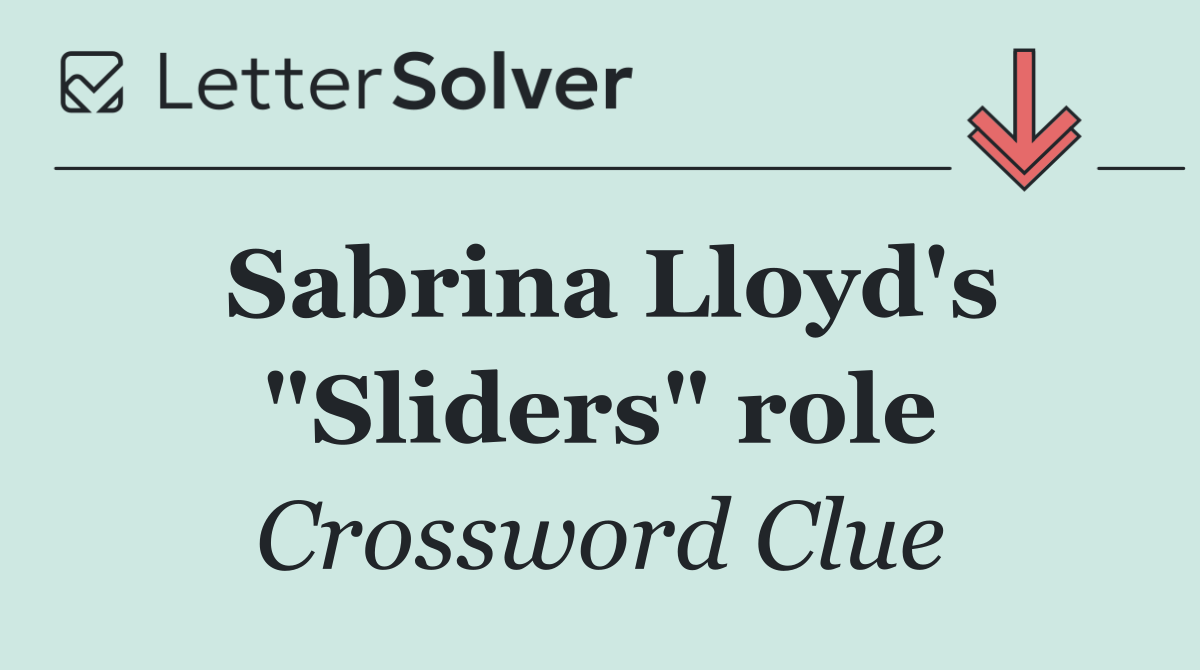 Sabrina Lloyd's "Sliders" role
