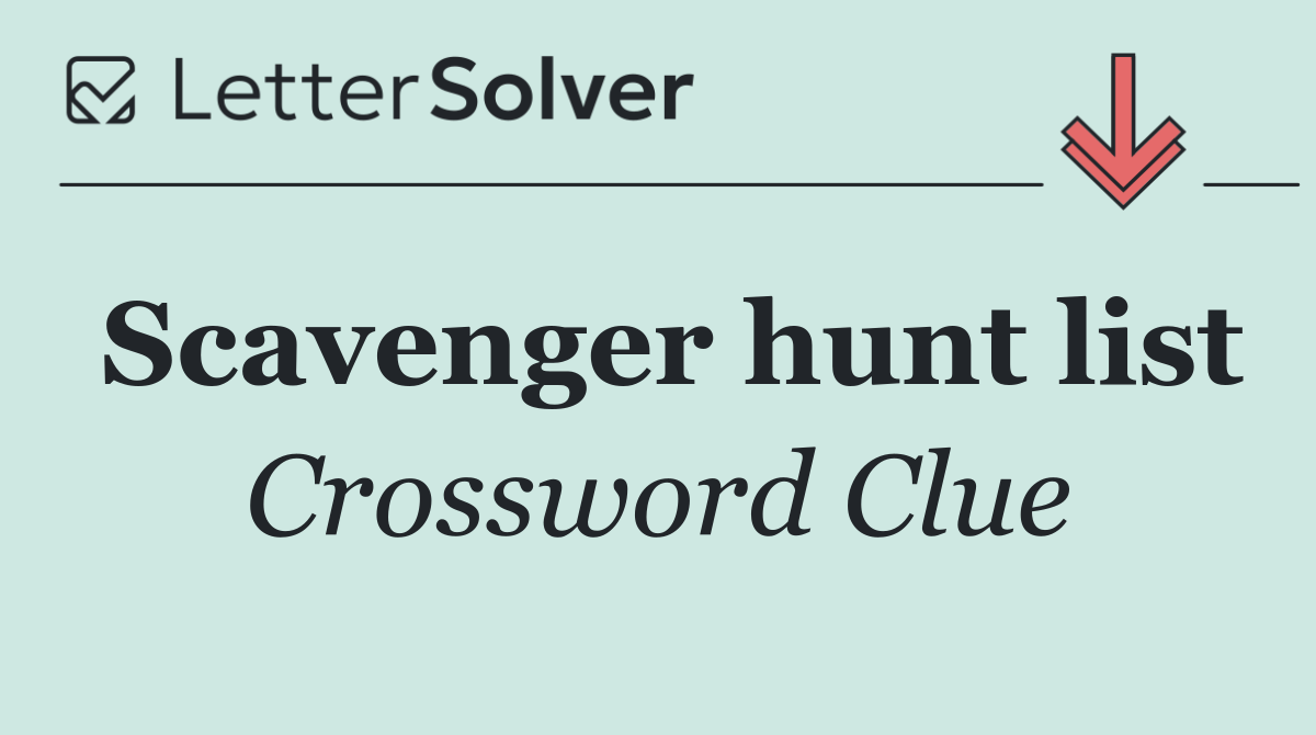 Scavenger hunt list