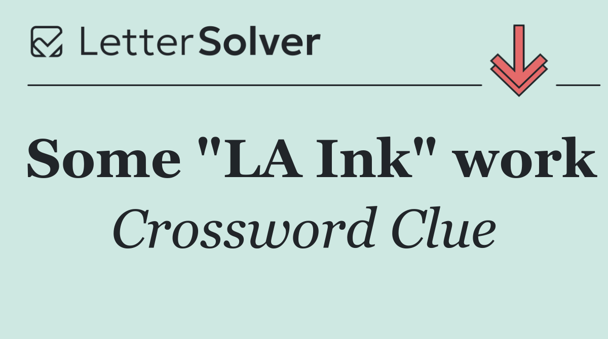 Some "LA Ink" work