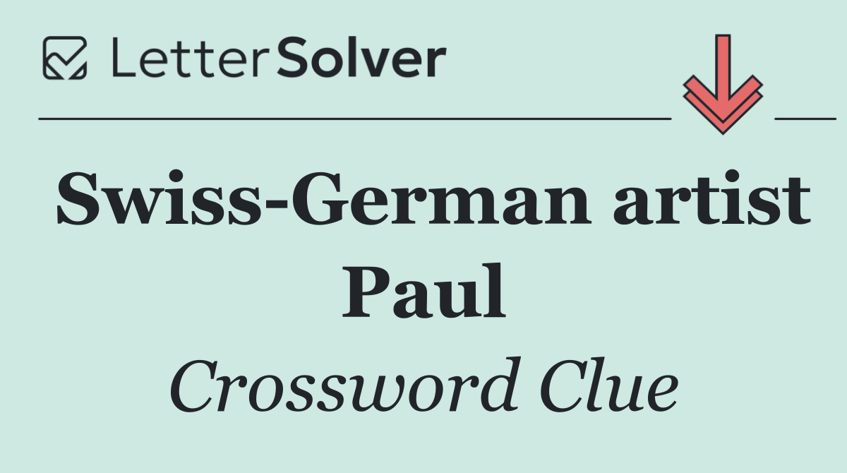 Swiss German artist Paul