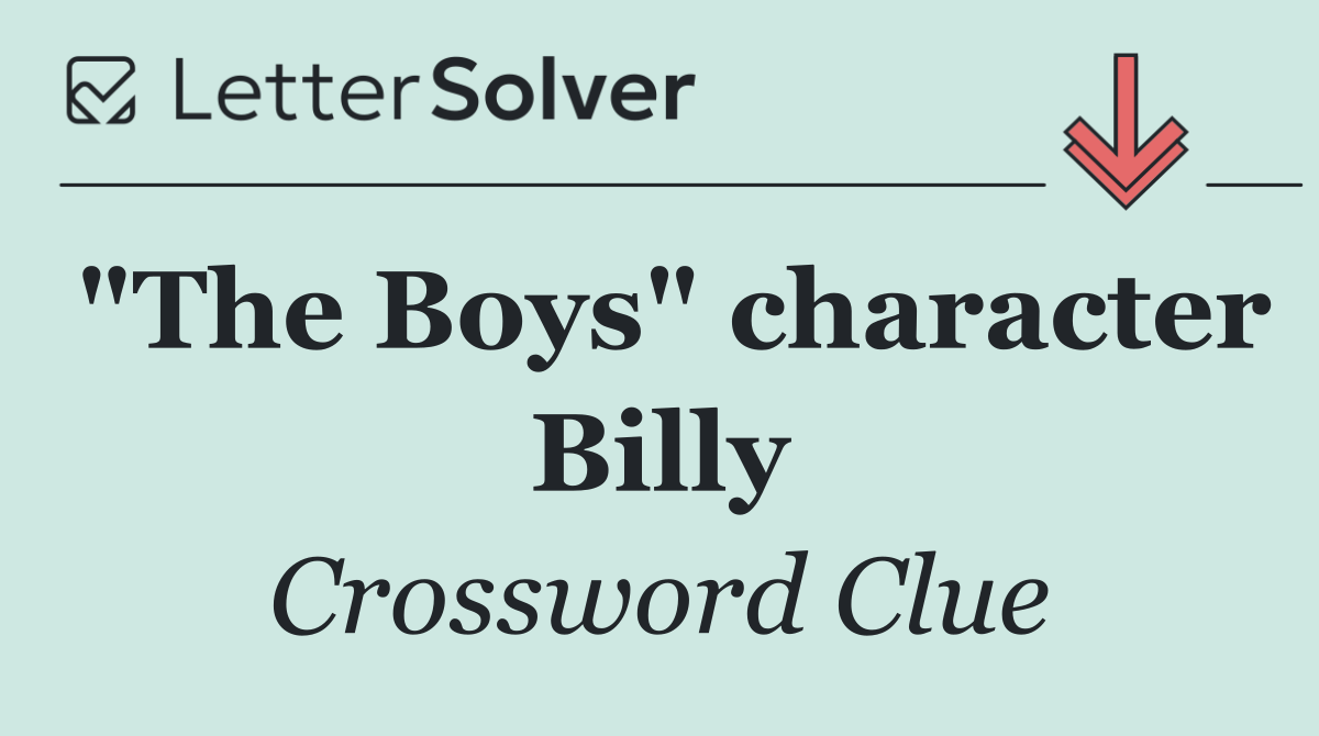 "The Boys" character Billy