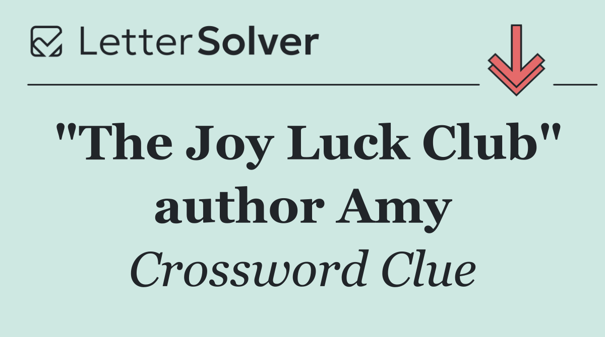 "The Joy Luck Club" author Amy