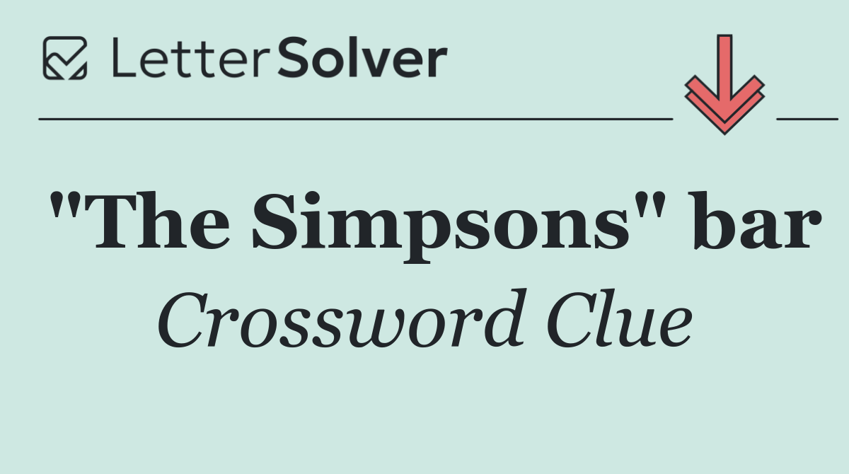 "The Simpsons" bar