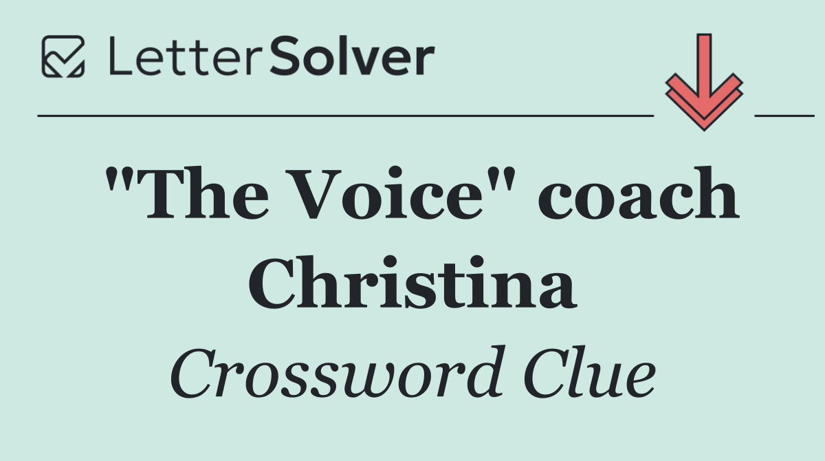 "The Voice" coach Christina